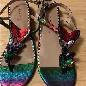 Betsey Johnson Multicolor Sequin Butterfly Sandals